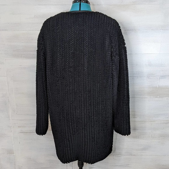 Michael Kors Chunky Black Open Cardigan Quilted Jacket Size L - Picture 4 of 7